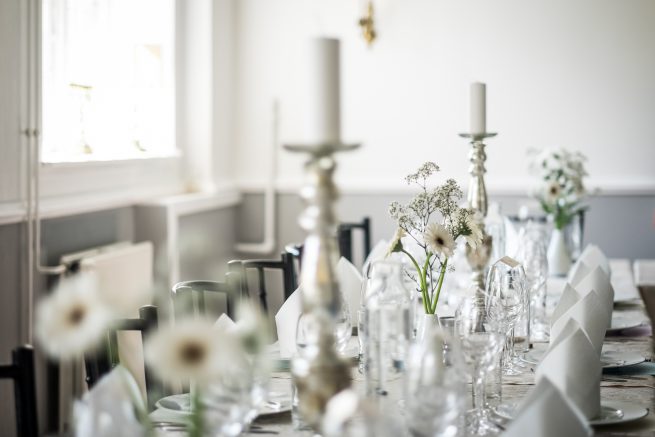 Bryllupsfoto borddekoration