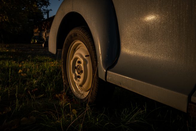 Morris Minor morgen solopgang